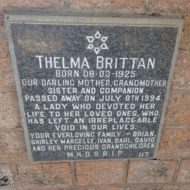BRITTAN Thelma 1925-1994