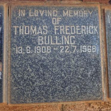 BULLING Thomas Frederick 1908-1968