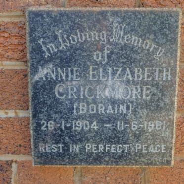 CRICKMORE Annie Elizabeth nee BORAIN 1904-1961