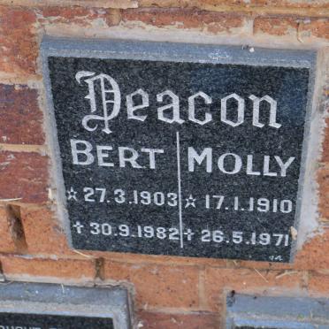 DEACON Bert 1903-1982 &amp; Molly 1910-1971