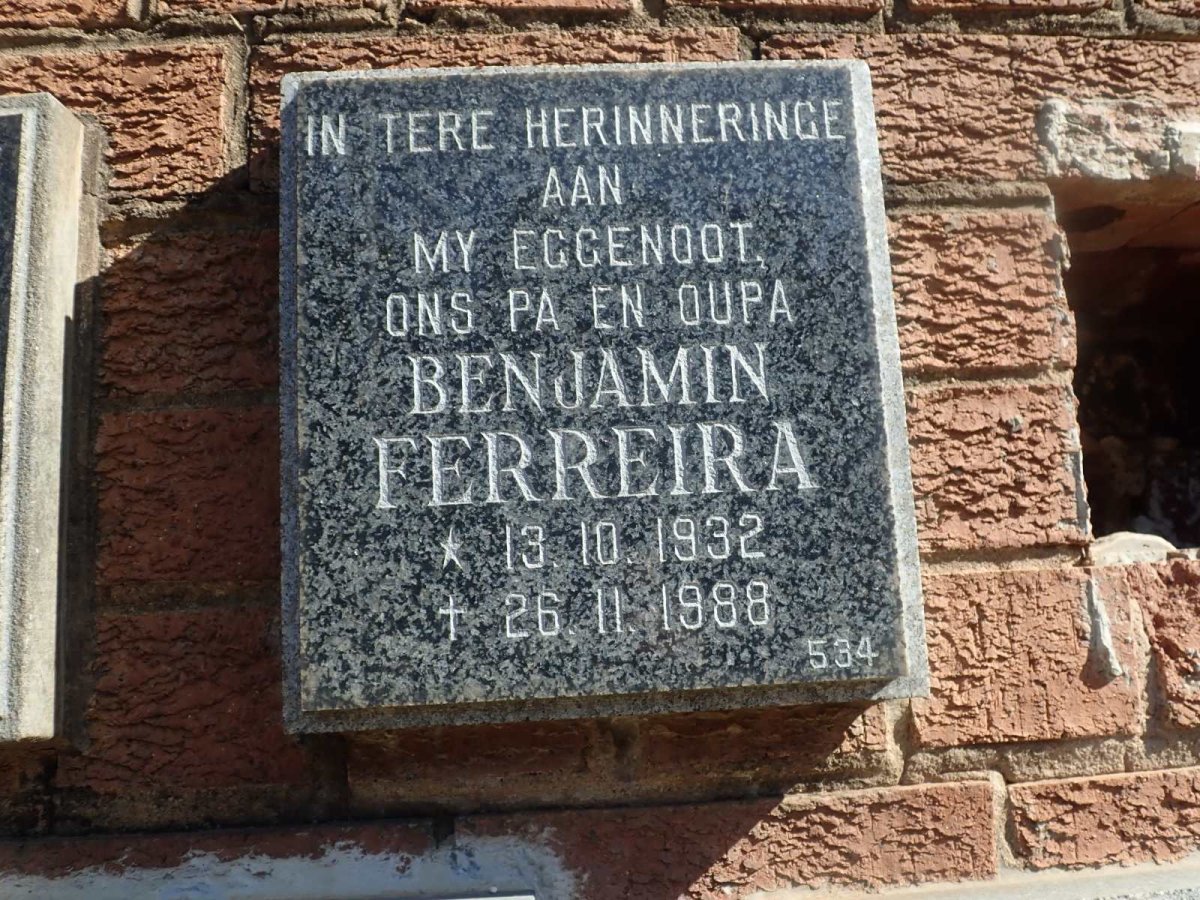 FERREIRA Benjamin 1932-1988