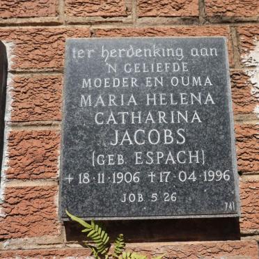 JACOBS Maria Helena Catharina nee ESPACH 1906-1996