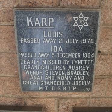 KARP Louis -1976 &amp; Ida -1994