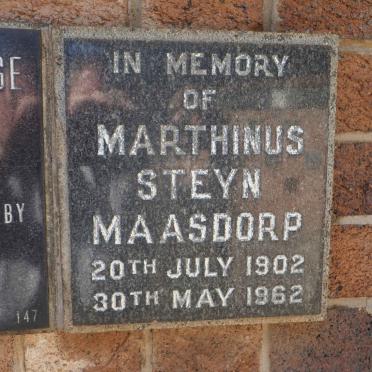 MAASDORP Marthinus Steyn 1902-1962