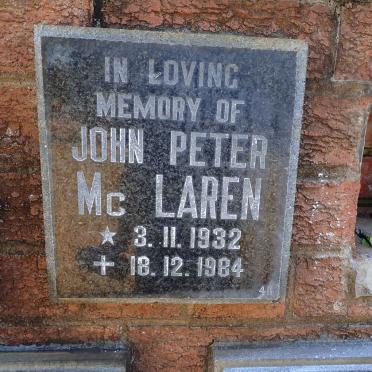 MCLAREN John Peter 1932-1984