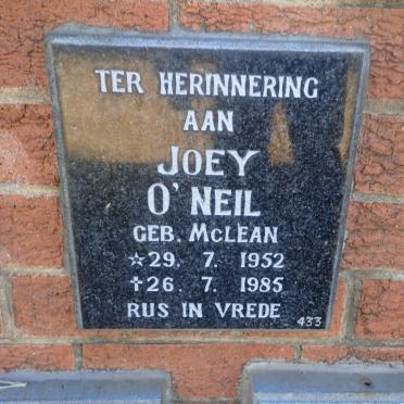 O'NEIL Joey nee MCLEAN 1952-1985
