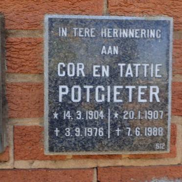 POTGIETER Cor 1904-1976 &amp; Tattie 1907-1988