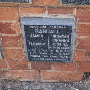 RANDALL James Fleming 1914-1969 &amp; Susarah Johanna Jossina DE LANGE 1914-1986