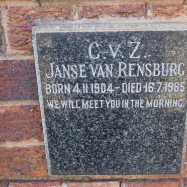 RENSBURG C.V.Z., Janse van 1904-1965