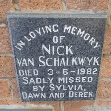 SCHALKWYK Nick, van -1982