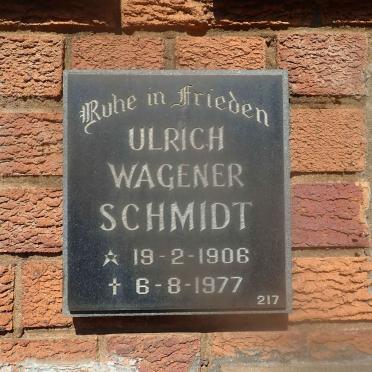 SCHMIDT Ulrich Wagener 1906-1977