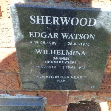 SHERWOOD Edgar Watson 1909-1970 &amp; Wilhelmina KEYSER 1910-1972