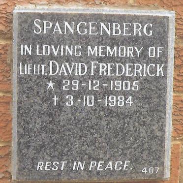 SPANGENBERG David Frederick 1905-1984