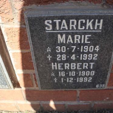 STARCKH Herbert 1900-1992 &amp; Marie 1904-1992
