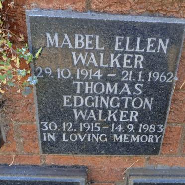 WALKER Thomas Edgington 1915-1983 &amp; Mabel Ellen 1914-1962