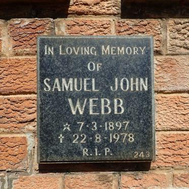 WEBB Samuel John 1897-1978