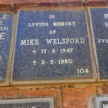 WELSFORD Mike 1947-1980