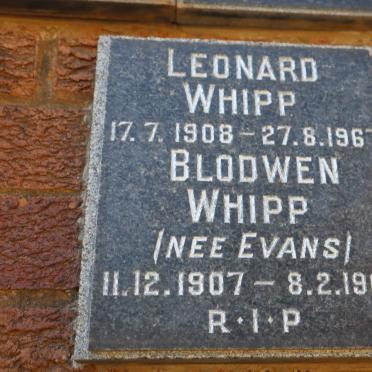 WHIPP Leonard 1908-1967 &amp; Blodwen EVANS 1907-1966