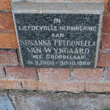 WYNGAARD Susanna Petronella, van nee GROBBELAAR 1900-1966