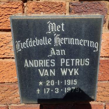 WYK Andries Petrus, van 1915-1979