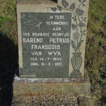 WYK Barend Petrus Franscois, van 1943-1951