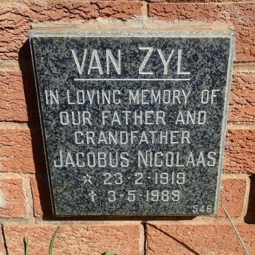 ZYL Jacobus Nicolaas, van 1919-1989