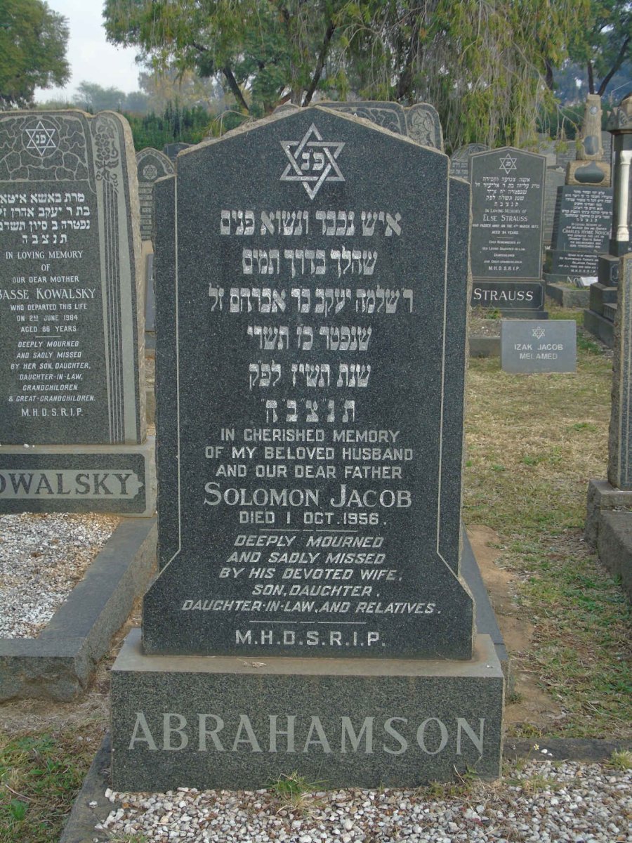 ABRAHAMSON Solomon Jacob -1956