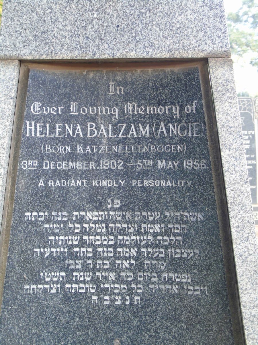 BALZAM Helena nee KATZENELLENBOGEN 1902-1956