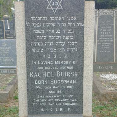 BUIRSKI Rachel nee SUGERMAN -1968
