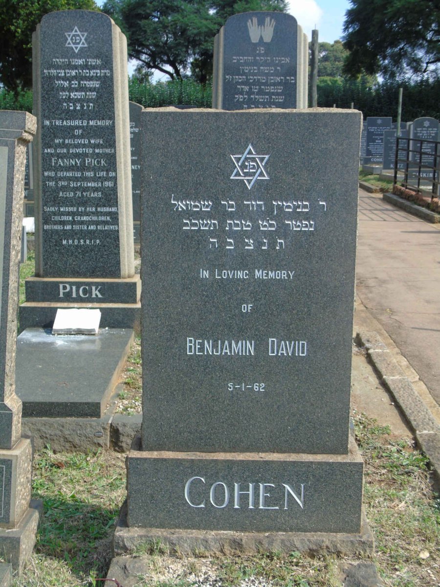 COHEN Benjamin David -1962