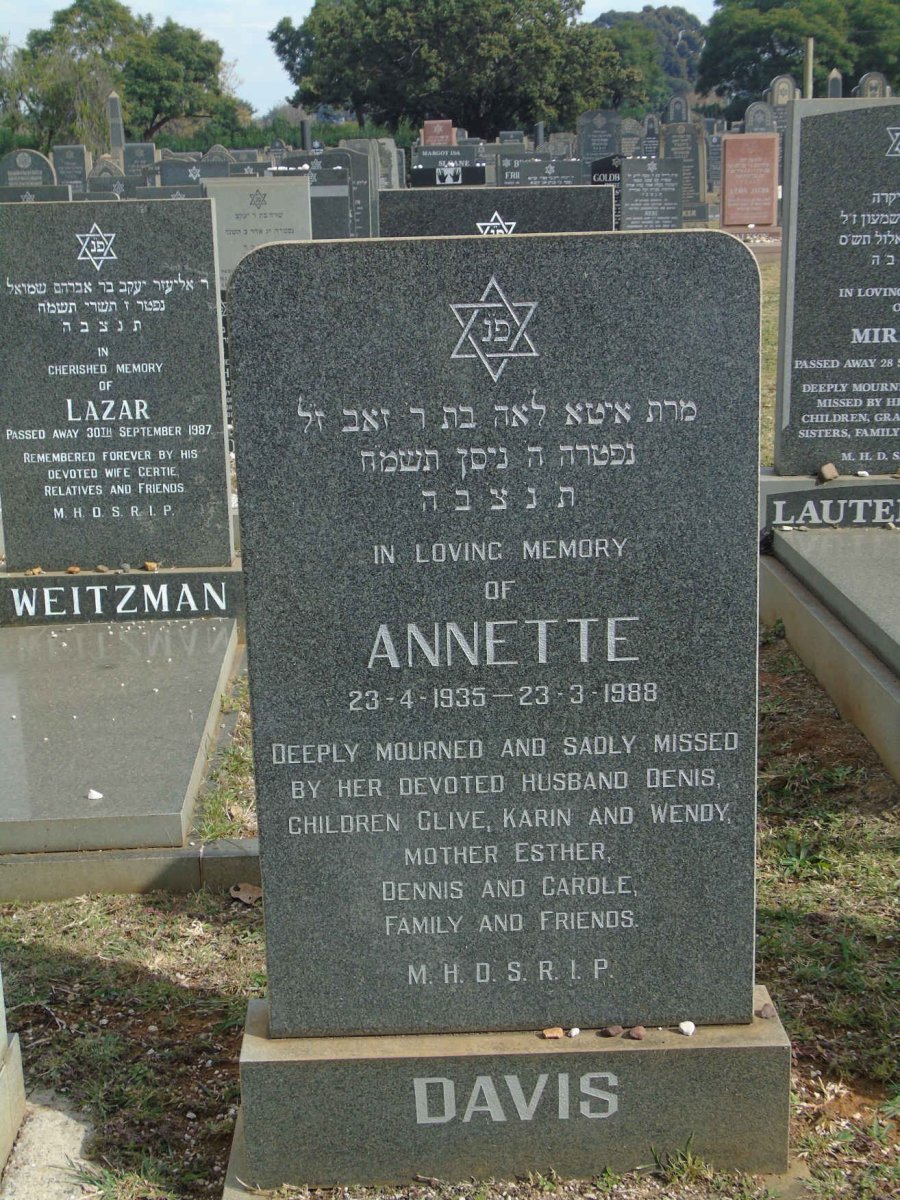 DAVIS Annette 1935-1988