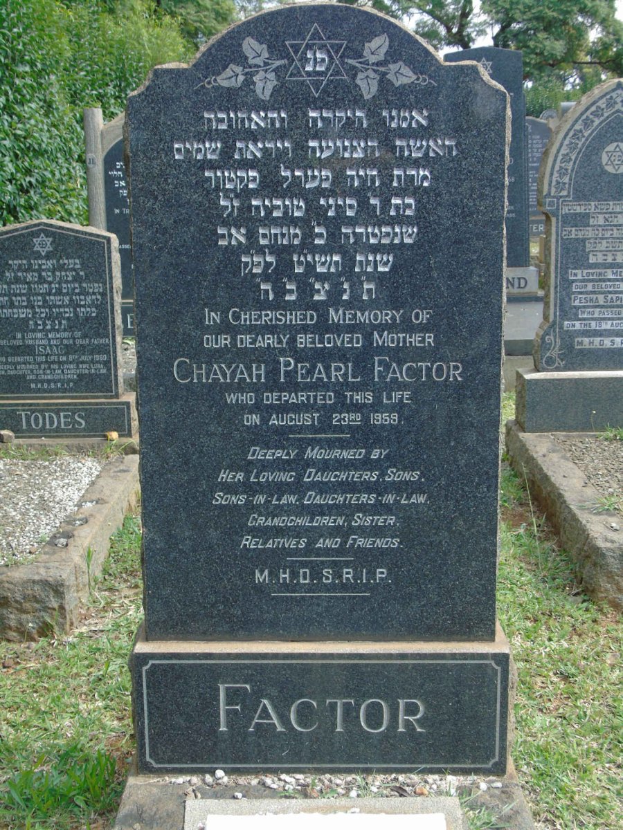 FACTOR Chayah Pearl -1959