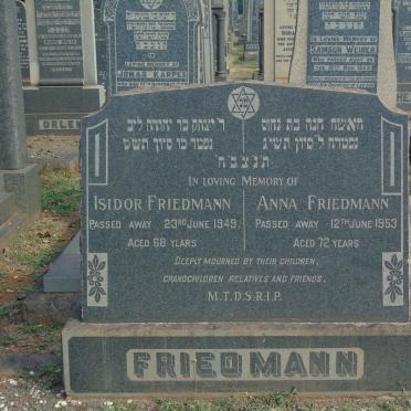 FRIEDMANN Isidor -1949 & Anna -1953