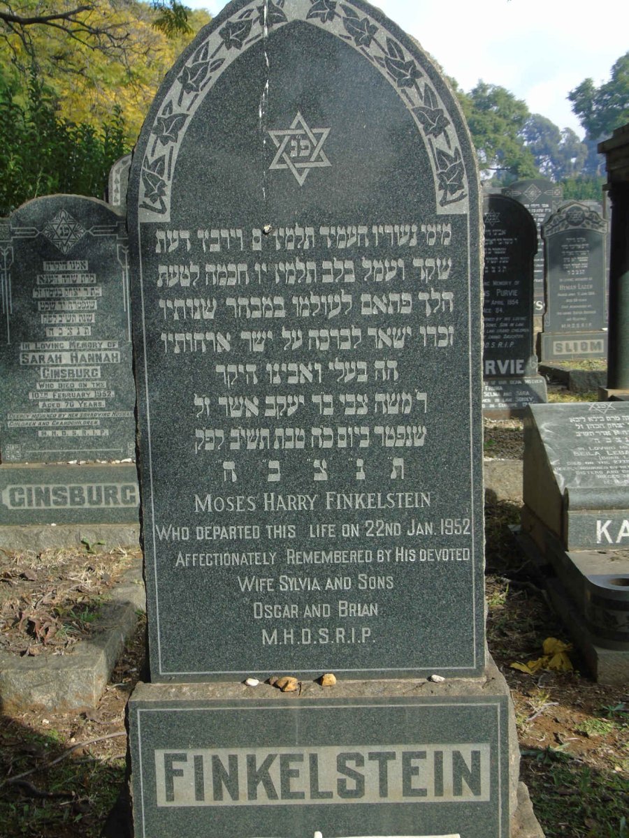 FINKELSTEIN Moses Harry -1952