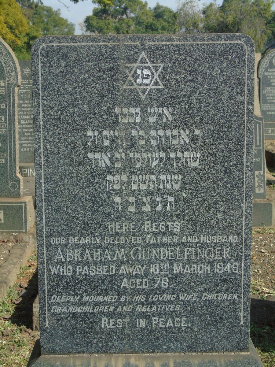 GUNDELFINGER Abraham -1949