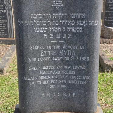 GLASER Ettie Myra -1986