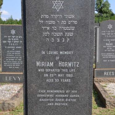 HORWITZ Miriam -1965