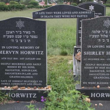 HORWITZ Mervyn 1935-2018 & Shirley 1938-2017