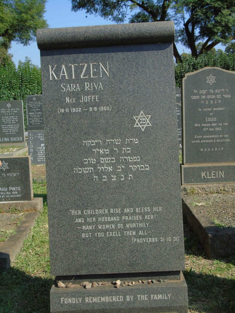 KATZEN Sara Riva nee JOFFE 1902-1965