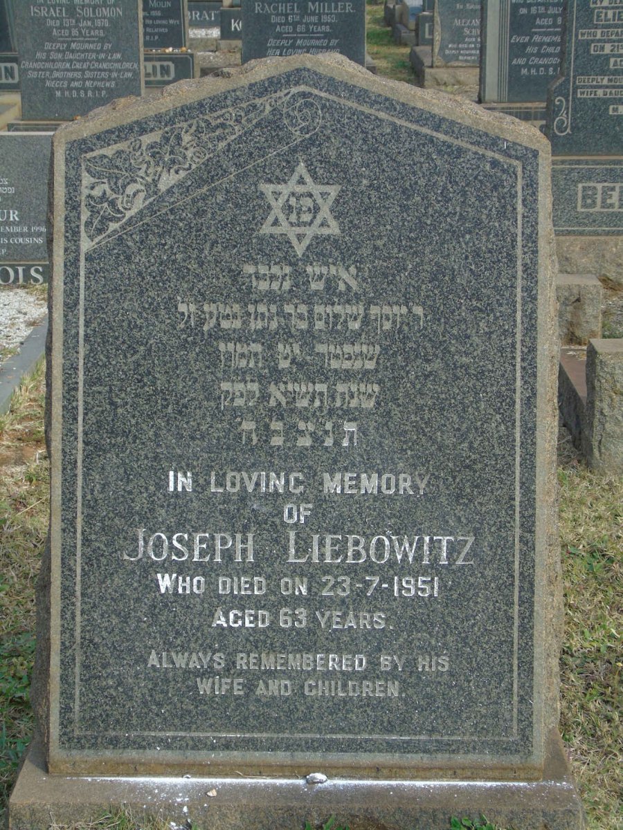 LIEBOWITZ Joseph -1951