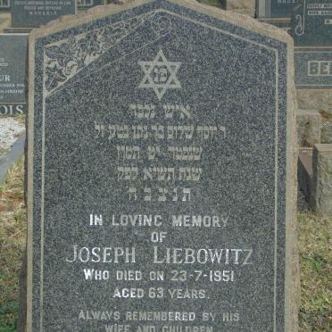 LIEBOWITZ Joseph -1951