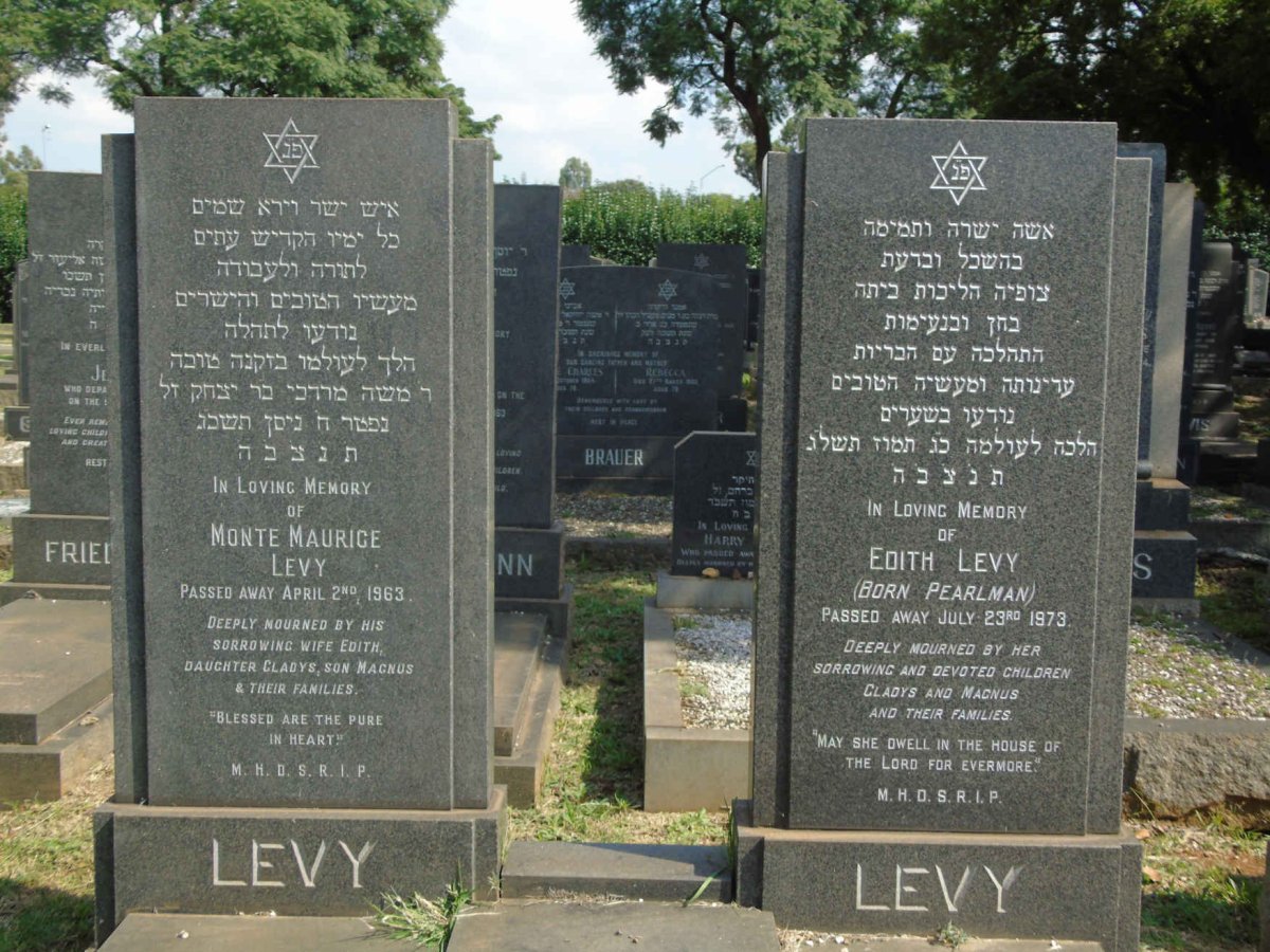 LEVY Monte Maurice -1963 & Edith PEARLMAN -1973