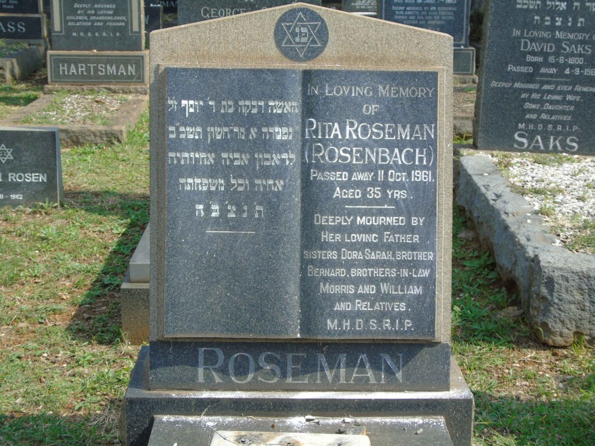 ROSEMAN Rita nee ROSENBACH -1961 