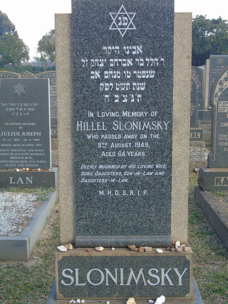 SLONIMSKY Hillel -1949