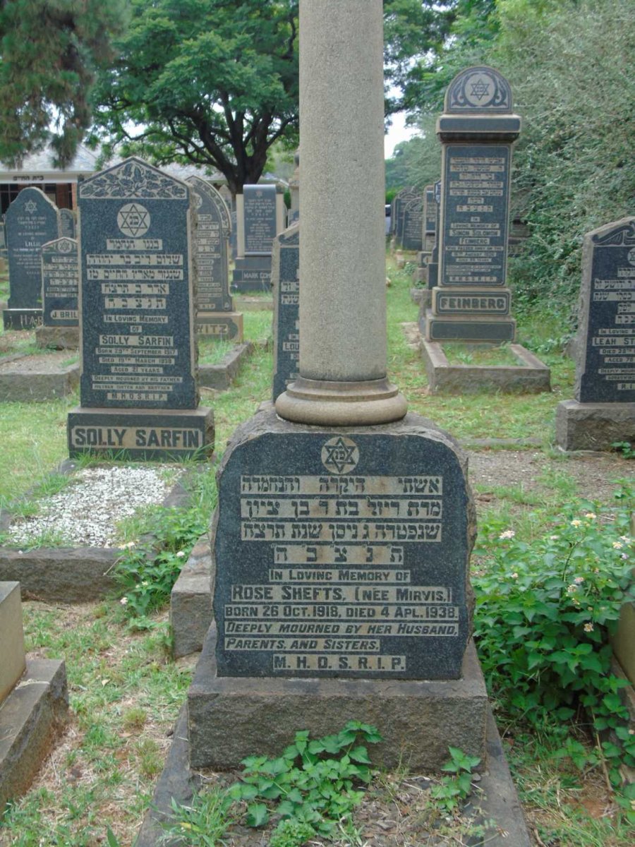 SHEFTS Rose nee MIRVIS 1918-1938
