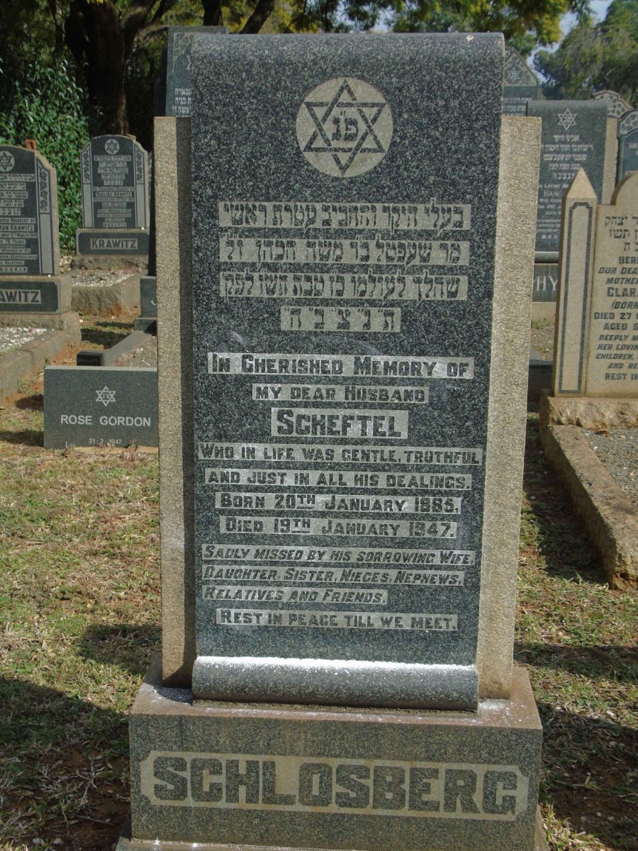 SCHLOSBERG Scheftel 1885-1947