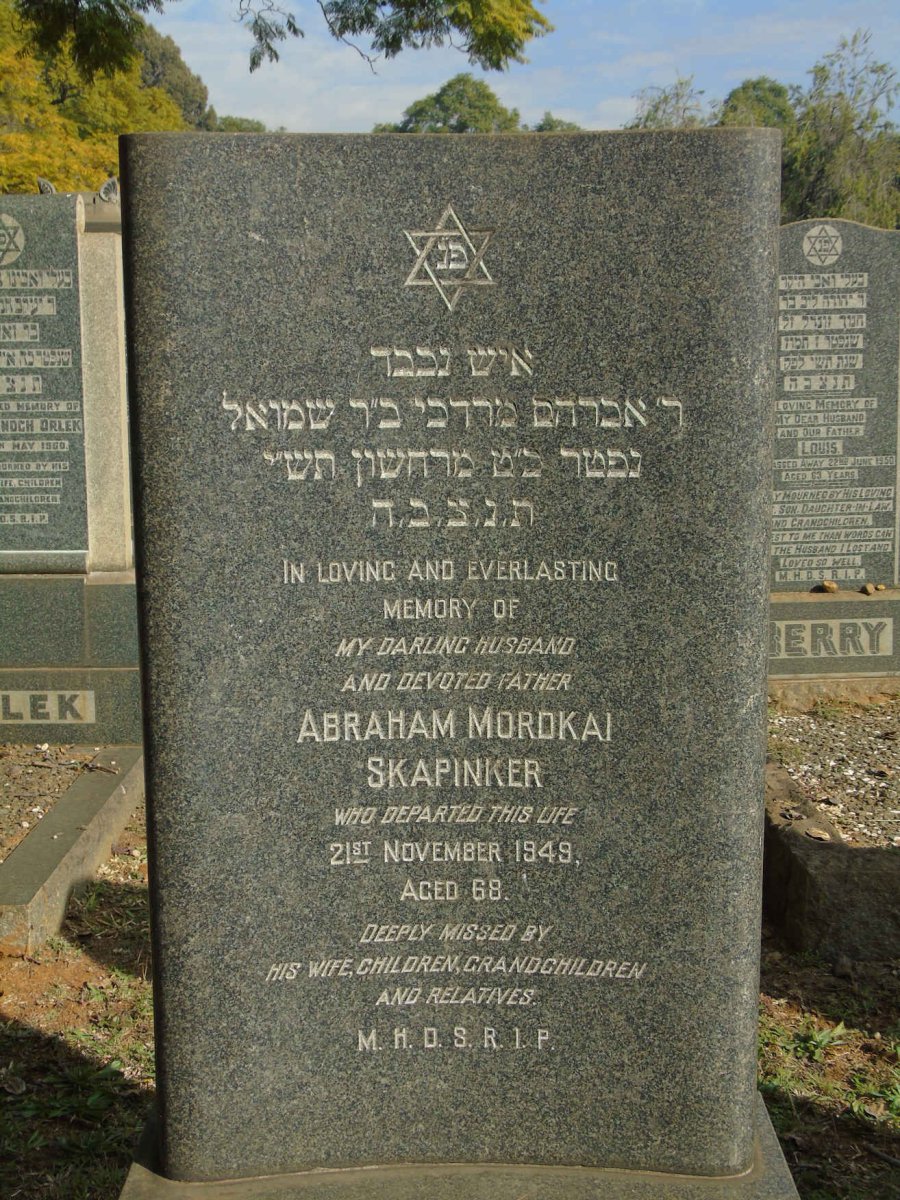 SKAPINKER Abraham Mordkai -1949