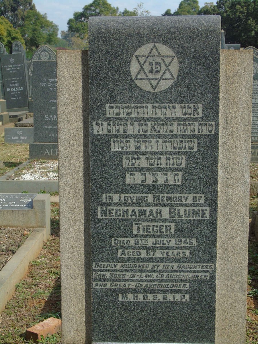 TIEGER Nechamah Blume -1946