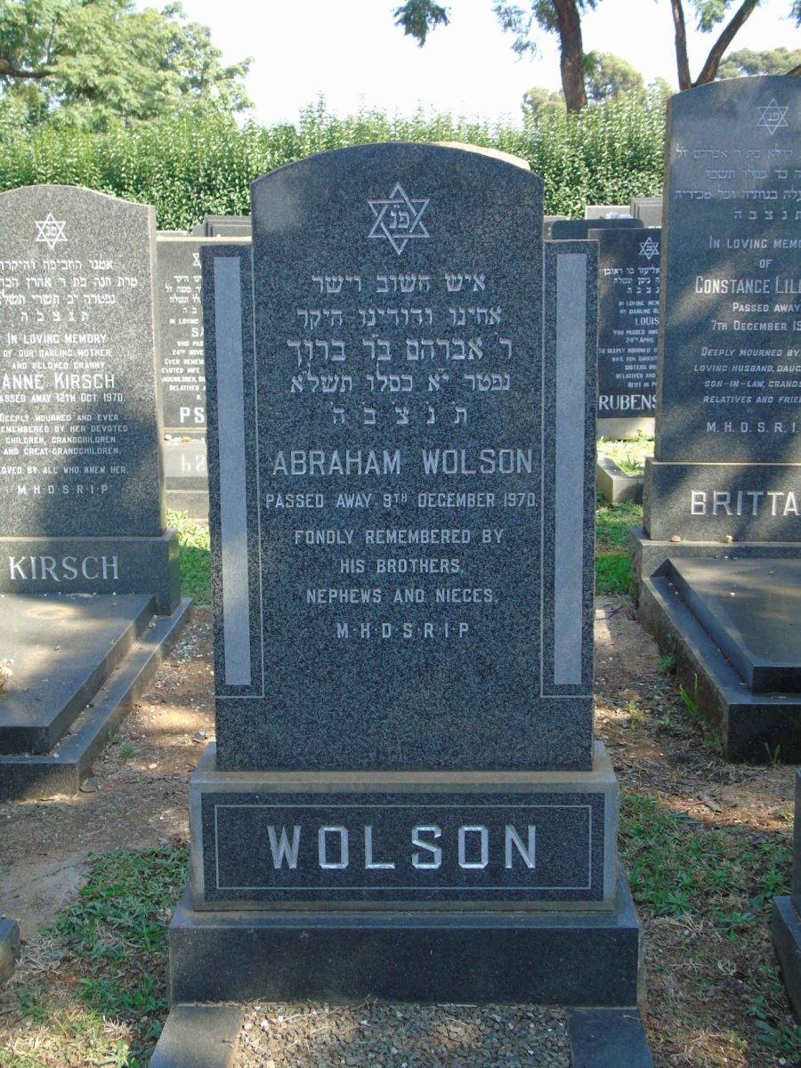 WOLSON Abraham -1970