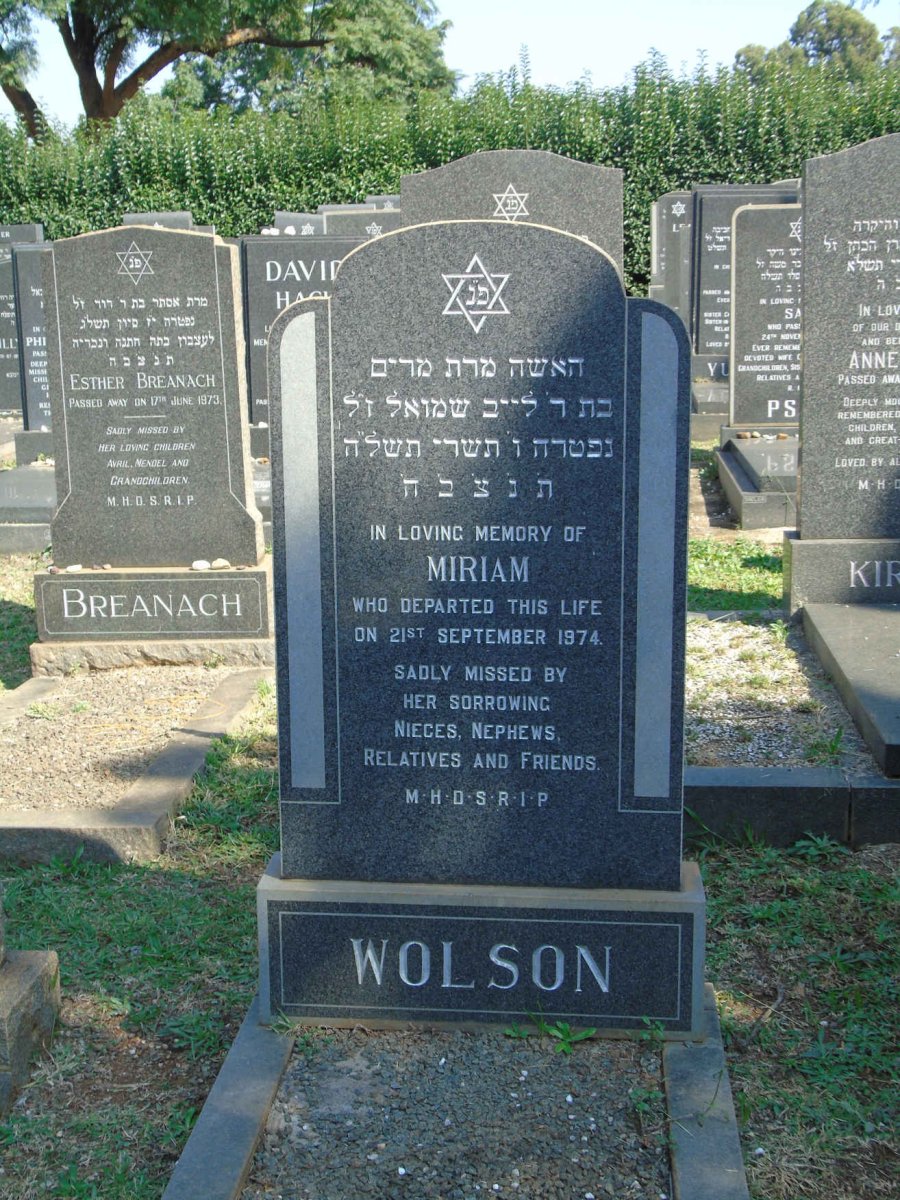 WOLSON Miriam -1974